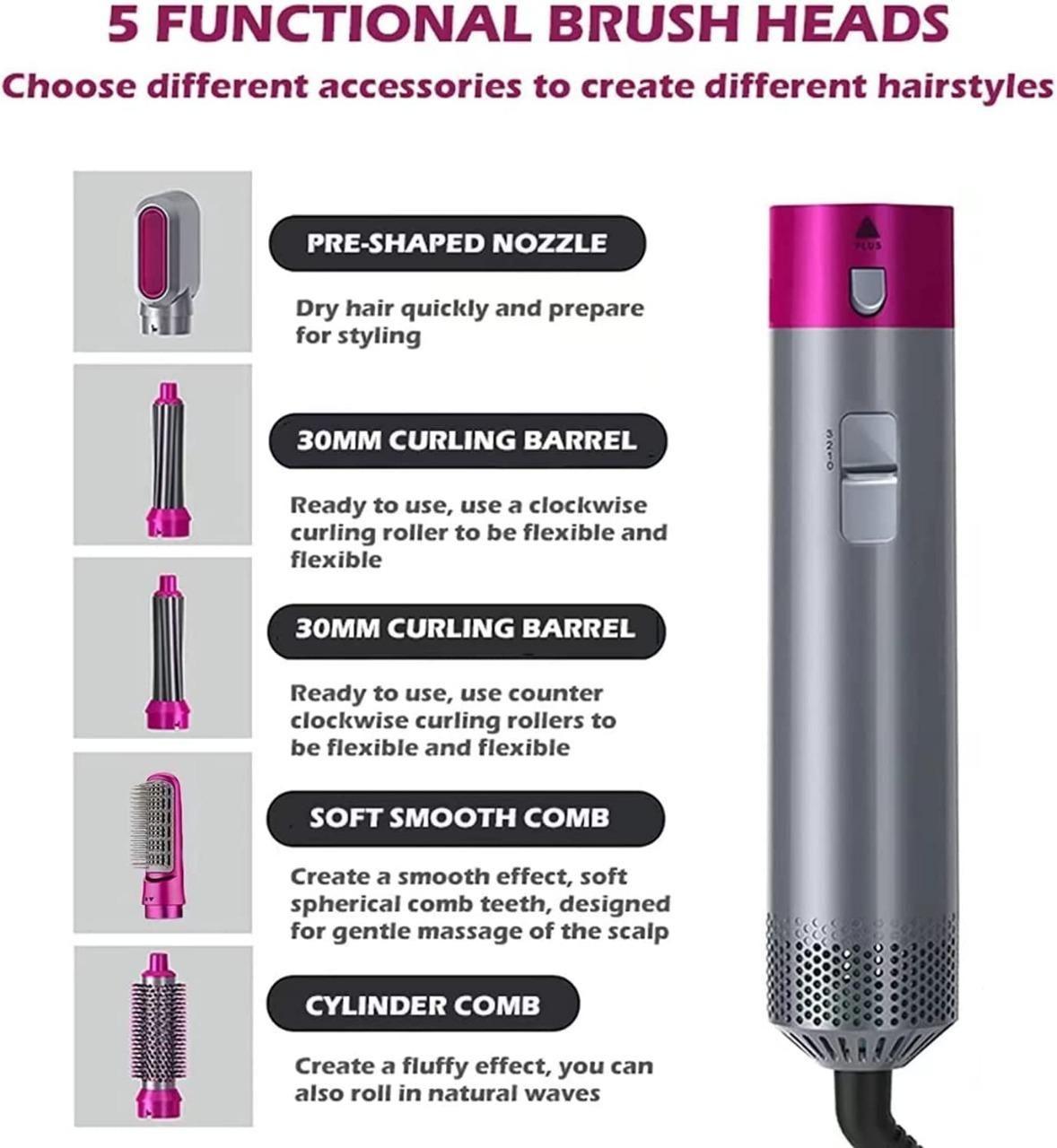 5-in-1 Hot Air Hair Styler – Salon Look at Home!